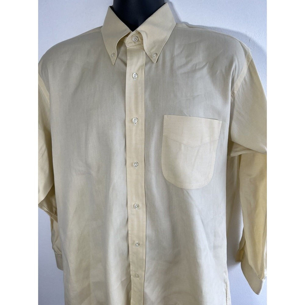 vintage JOS. A. BANK Executive Collection Yellow Long Sleeve Shirt Size L 16-33